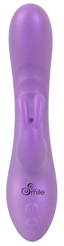 Sweet Smile Flexible Rabbit Vibrator in Lila – Frontansicht mit schlankem Schaft und seitlichem Stimulationsarm