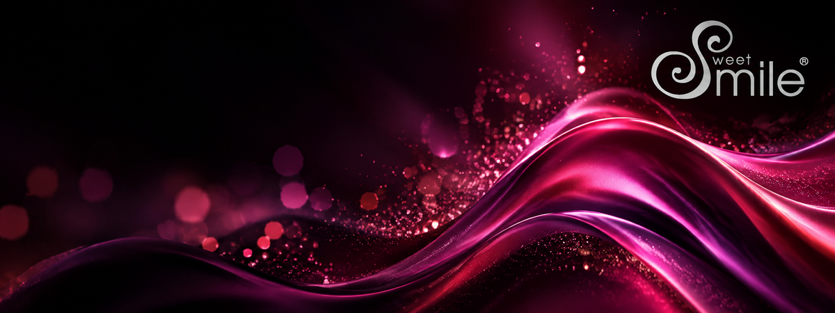 Sweet Smile Markenwelt bei Evoria Care mit pinken und violetten Lichtakzenten im modernen Premium-Design