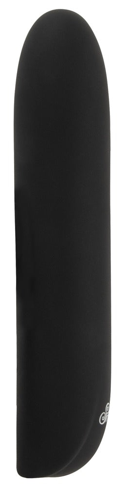 Sweet Smile Mini Vibrator in Schwarz – Rückansicht mit glatter Oberfläche, schlanker Form und abgerundetem Ende