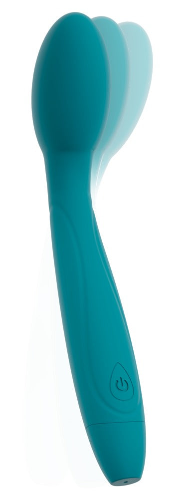 Sweet Smile Nodding Head G-Punkt-Vibrator in Türkis – Frontansicht mit schlankem Schaft und abgerundetem Stimulationskopf