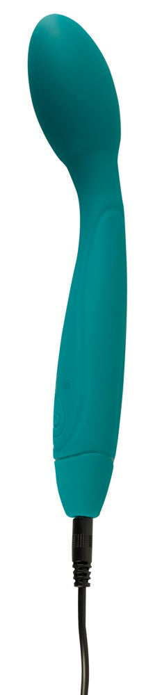 Sweet Smile Nodding Head G-Punkt-Vibrator in Türkis – Profilansicht mit schlankem Schaft und abgerundetem beweglichem Kopf