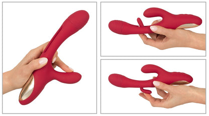 Sweet Smile Rabbit Vibrator – Funktionsdarstellung mit verschiedenen Positionen der Flicking-Tongue-Stimulation