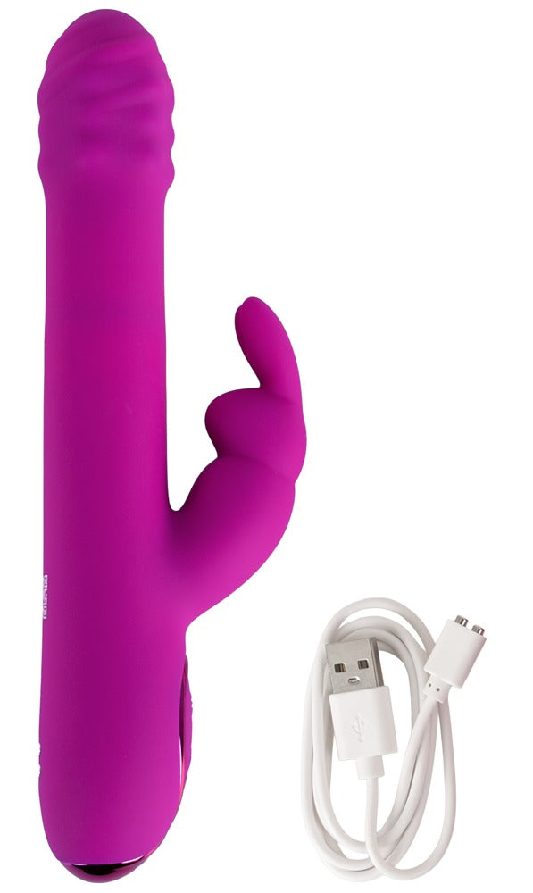 Wiederaufladbarer Sweet Smile Rabbit Vibrator mit beiliegendem USB-Ladekabel