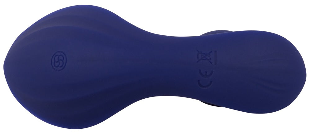 Sweet Smile RC Anal Panty Vibe in Dunkelblau – liegende Produktansicht zur Darstellung der geschwungenen und körpernahen Form
