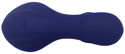 Sweet Smile RC Anal Panty Vibe in Dunkelblau – liegende Produktansicht zur Darstellung der geschwungenen und körpernahen Form