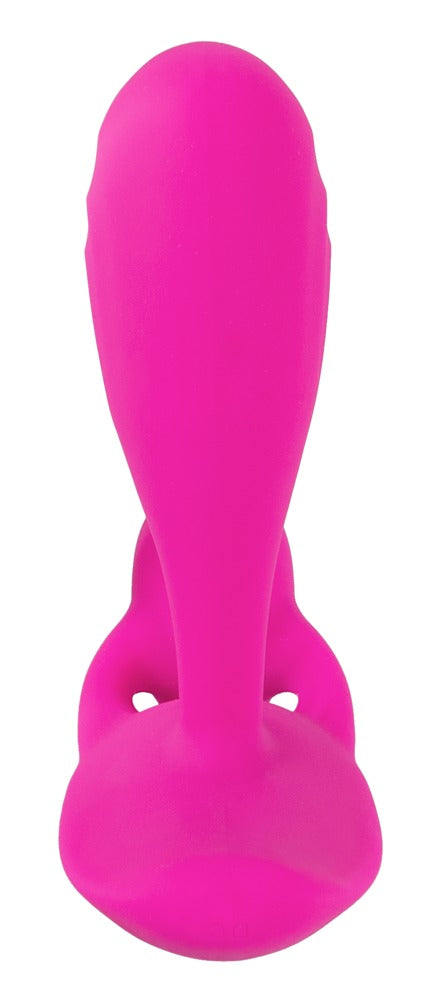 Sweet Smile RC C & G-Spot in Pink – Rückansicht mit schlankem Hauptarm und seitlichem Stimulationsarm