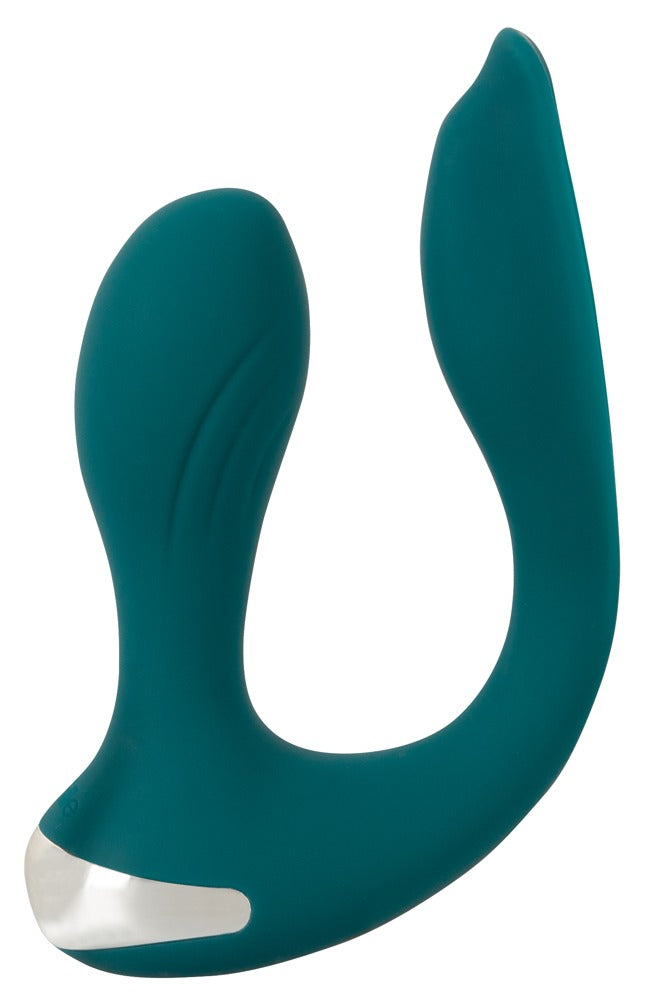 Sweet Smile RC Hands-Free Vibe in Petrol – Seitenansicht mit zwei flexibel gebogenen Stimulationsarmen
