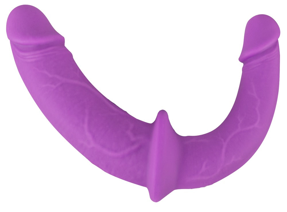 Sweet Smile Super Soft Double – lilafarbener geschwungener Doppeldildo in vollständiger Produktansicht