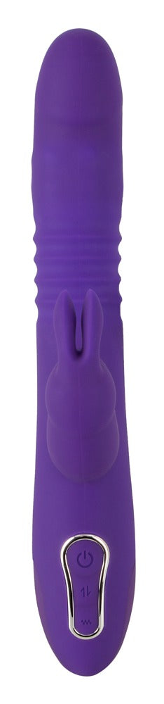 Sweet Smile Thrusting Pearl Triple in Lila – Frontansicht mit länglichem strukturiertem Schaft und integriertem Bedienelement