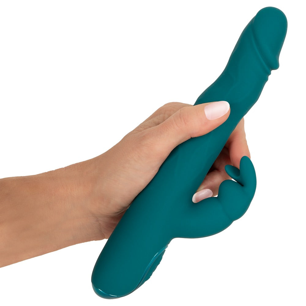 Sweet Smile Rabbit Vibrator bei der Handhabung mit gut erreichbaren Bedienelementen