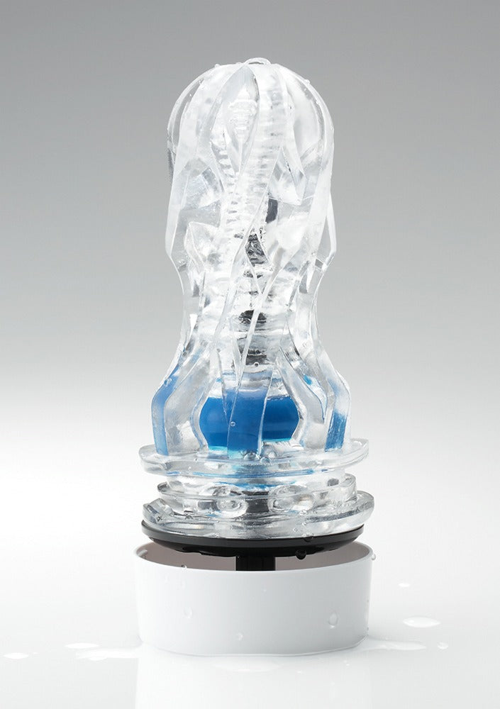 Innenstruktur des Tenga Aero Cobalt Ring mit spiralförmigen Details für intensive Stimulation