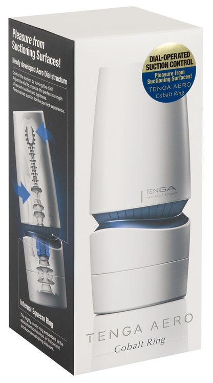 Originalverpackung des Tenga Aero Cobalt Ring in modernem Design