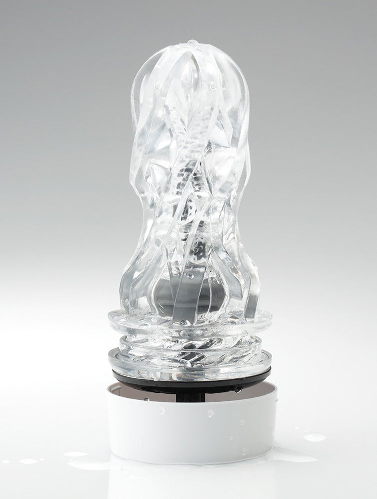 Innenstruktur des Tenga Aero Silver Ring mit spiralförmigen Details für intensive Stimulation