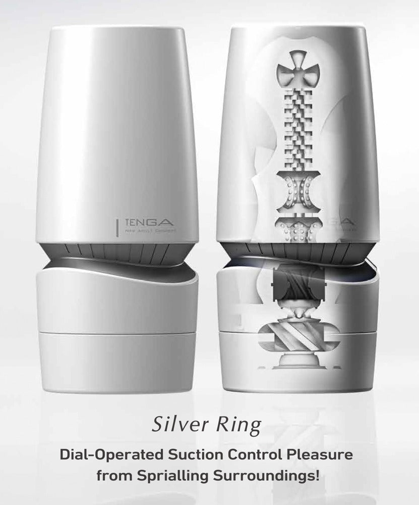 Vergleichsansicht des Tenga Aero Silver Ring mit sichtbarer Struktur und Form