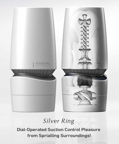 Vergleichsansicht des Tenga Aero Silver Ring mit sichtbarer Struktur und Form