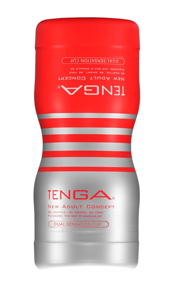 Tenga Dual Sensation Cup Masturbator rot Rückseite Produktansicht