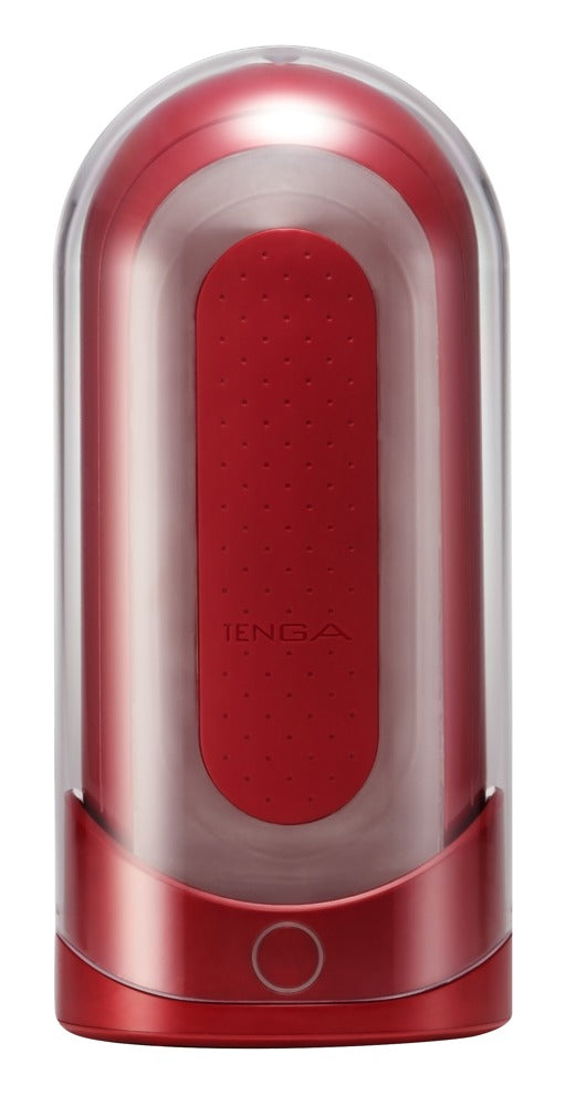 Tenga Flip 0 Red Warmer Masturbator in minimalistischer Produktdarstellung