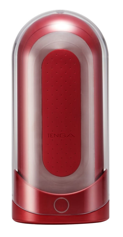 Tenga Flip 0 Red Warmer Masturbator in minimalistischer Produktdarstellung