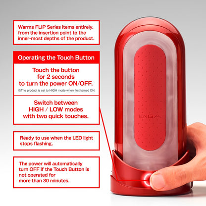 Tenga Flip 0 Red Warmer Verpackung und Lieferumfang mit Zubehör im Überblick