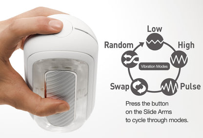 Anwendung des Tenga Flip Zero Electronic Vibrations Weiß in der Hand