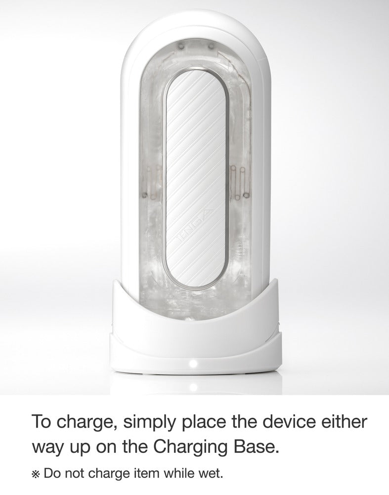 Minimalistisches Design des Tenga Flip Zero Electronic Vibrations Weiß