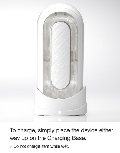 Minimalistisches Design des Tenga Flip Zero Electronic Vibrations Weiß