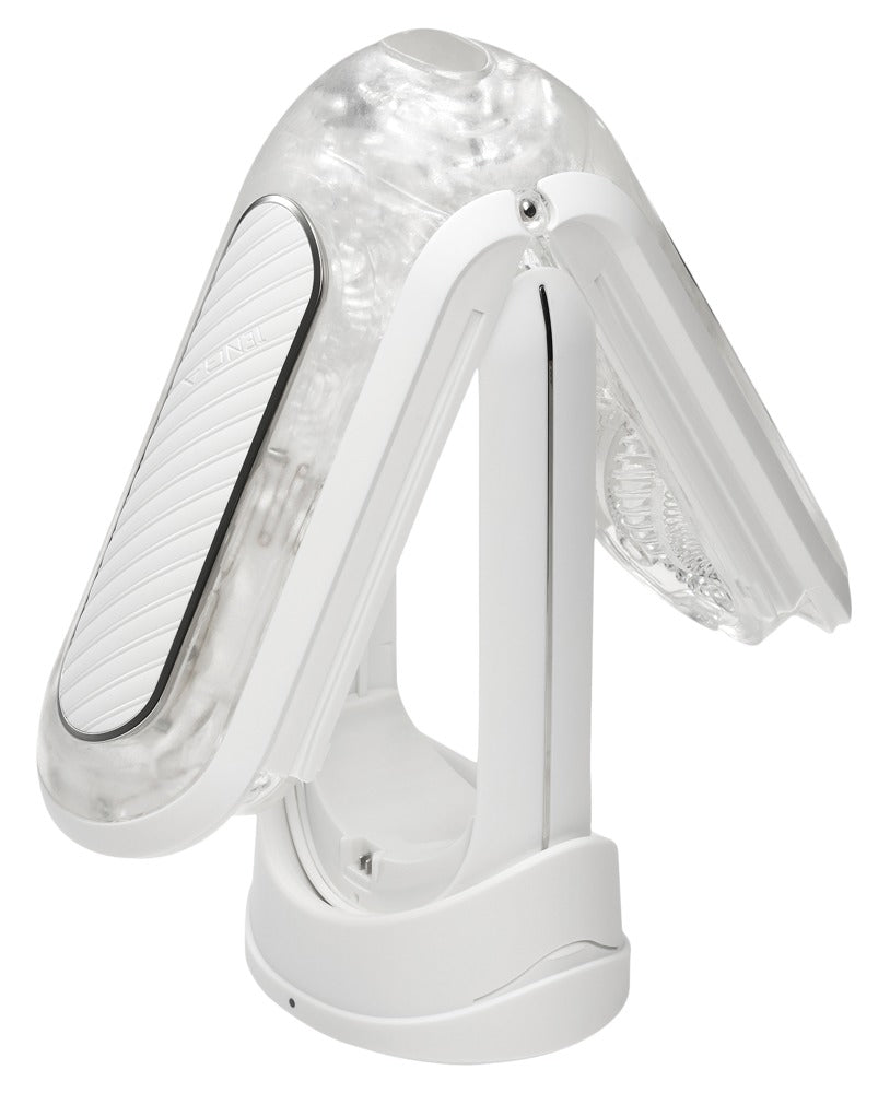 Tenga Flip Zero Electronic Vibrations Weiß aufgeklappt Frontansicht