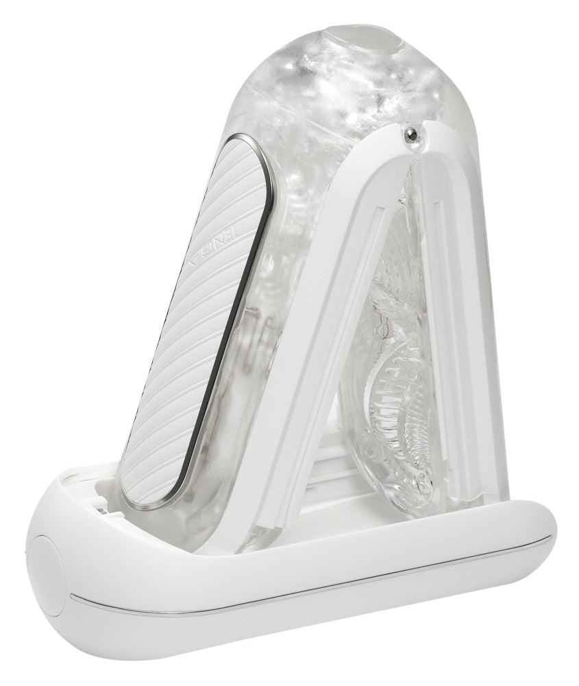 Tenga Flip Zero Electronic Vibrations Weiß aufgeklappt Seitenansicht
