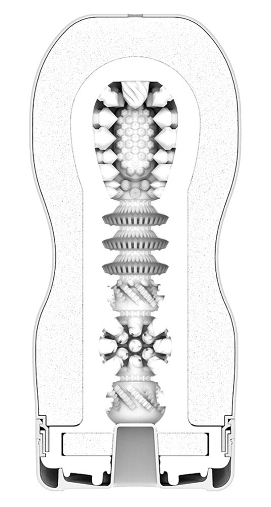 Innenansicht des Tenga Premium Vacuum Cups mit strukturierter Oberfläche für gleichmäßige Stimulation
