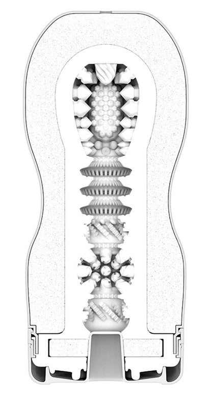 Innenansicht des Tenga Premium Vacuum Cups mit strukturierter Oberfläche für gleichmäßige Stimulation
