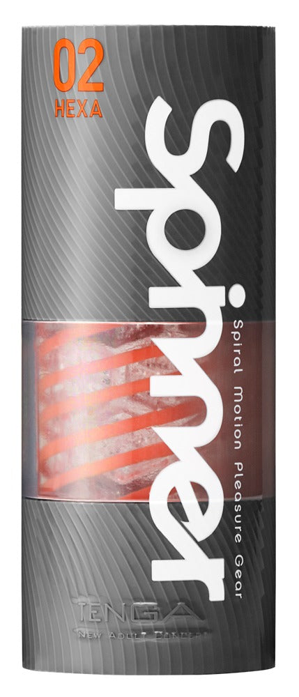 TENGA Spinner Hexa Masturbator Verpackung im klaren, diskreten Design