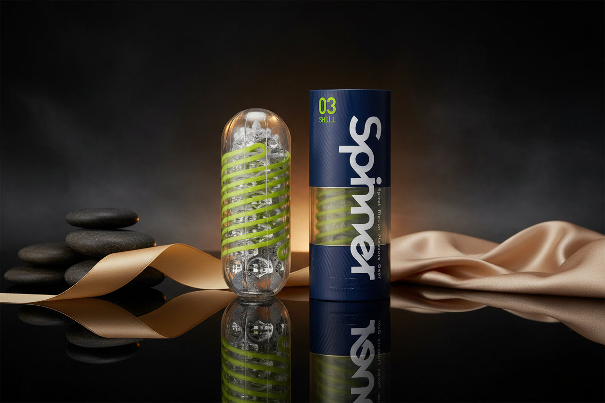 TENGA Spinner Shell Masturbator transparent mit Spiralstruktur und Originalverpackung
