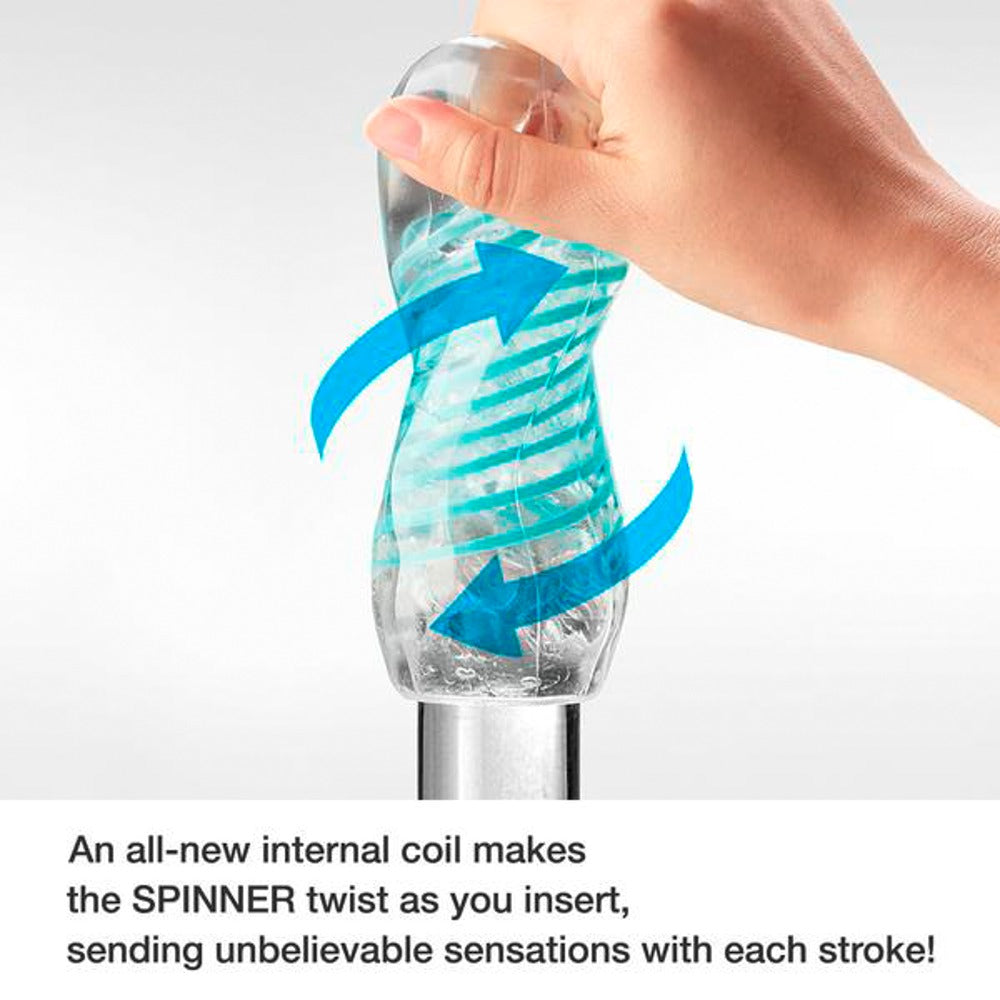 TENGA Spinner Tetra Masturbator mit Darstellung der rotierenden Bewegung
