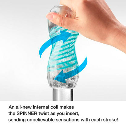 TENGA Spinner Tetra Masturbator mit Darstellung der rotierenden Bewegung