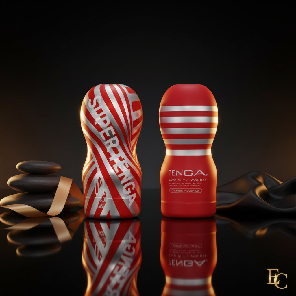 Tenga SUPER Tornado Blast Seitenansicht mit strukturiertem Design