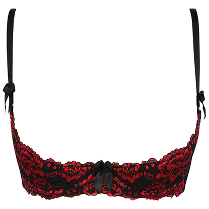Axami V-10011 bra black-red with open cups - Produktansicht 3