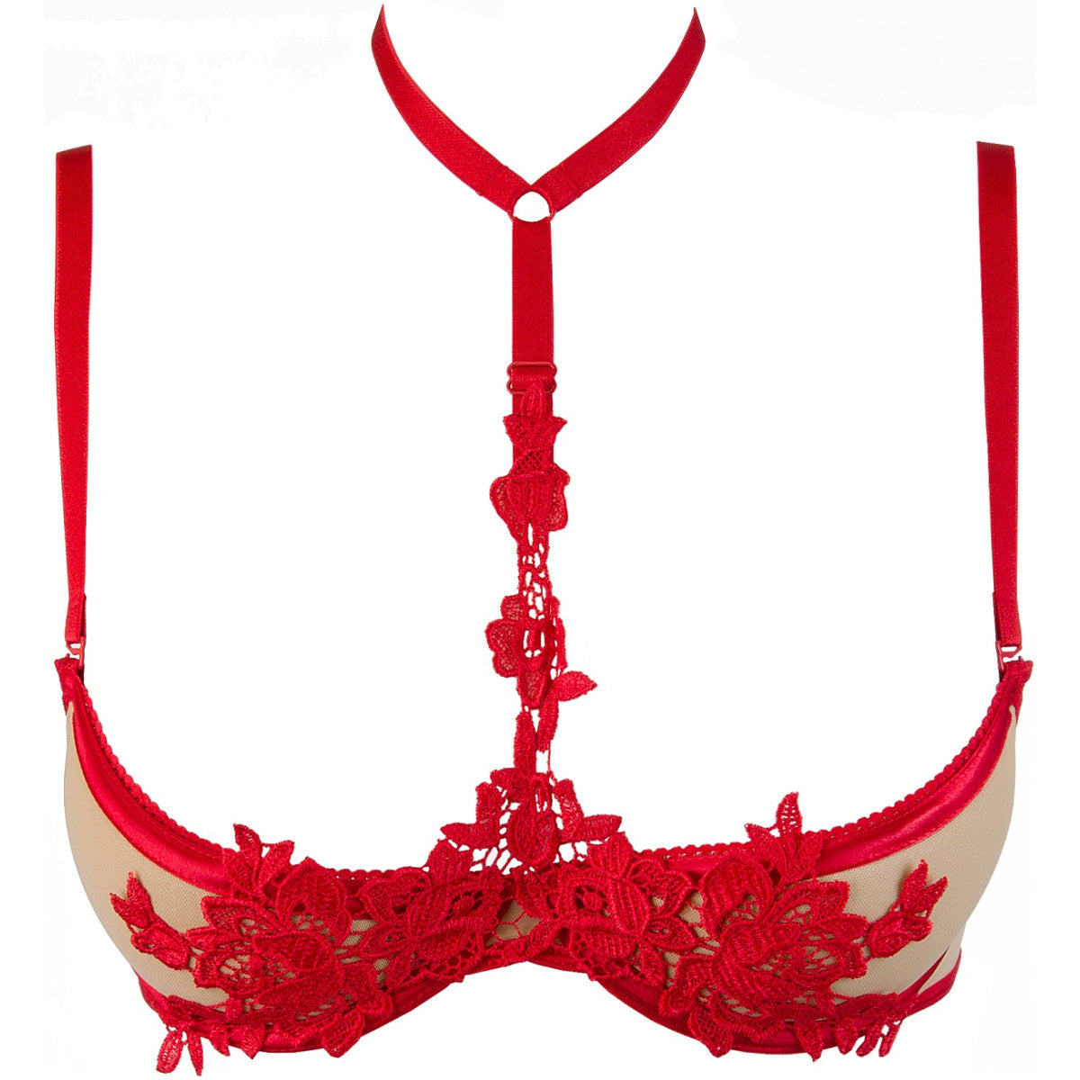 Axami V-9651 bra red with open cups - Produktansicht 3