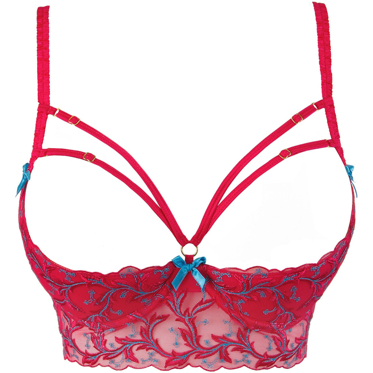 Axami V-9671 bustier red with open cups - Produktansicht 3