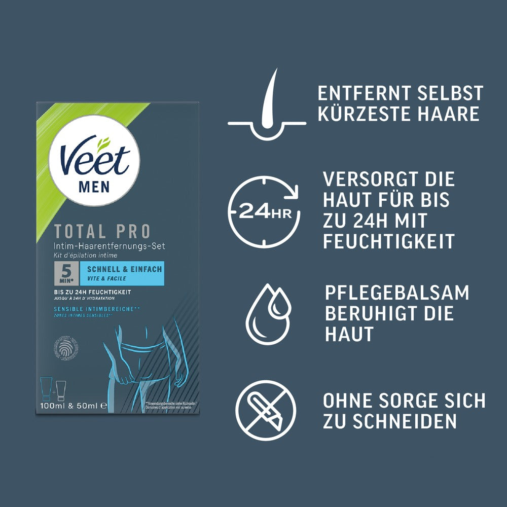 Veet Men TOTAL PRO Intim Haarentfernungs Set Verpackung