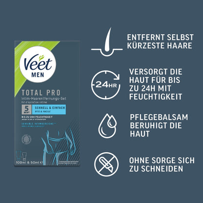 Veet Men TOTAL PRO Intim Haarentfernungs Set Verpackung
