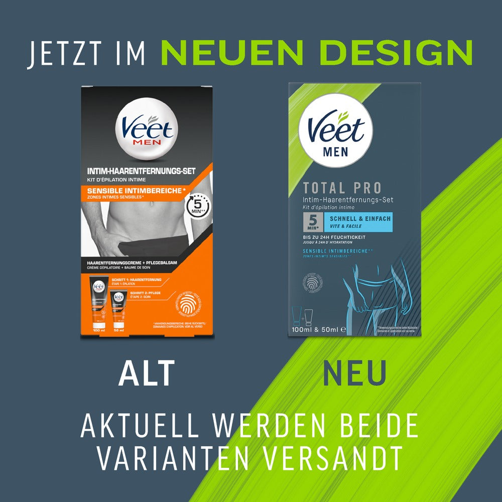 Veet Men TOTAL PRO neues Design Vergleich alt und neu