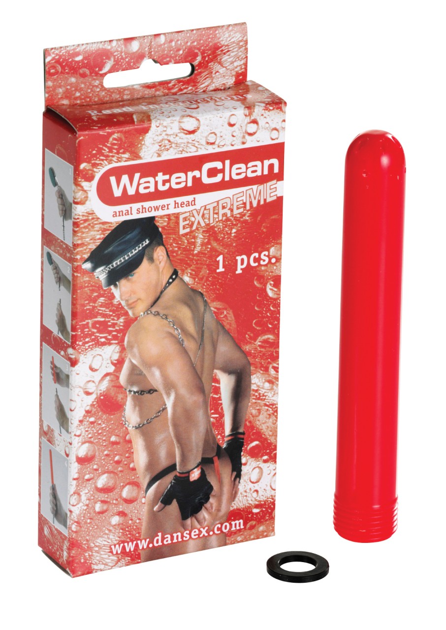 WaterClean No Limit Extreme roter 130 mm Analaufsatz für 1/2-Zoll-Duschschläuche mit Dichtungsring