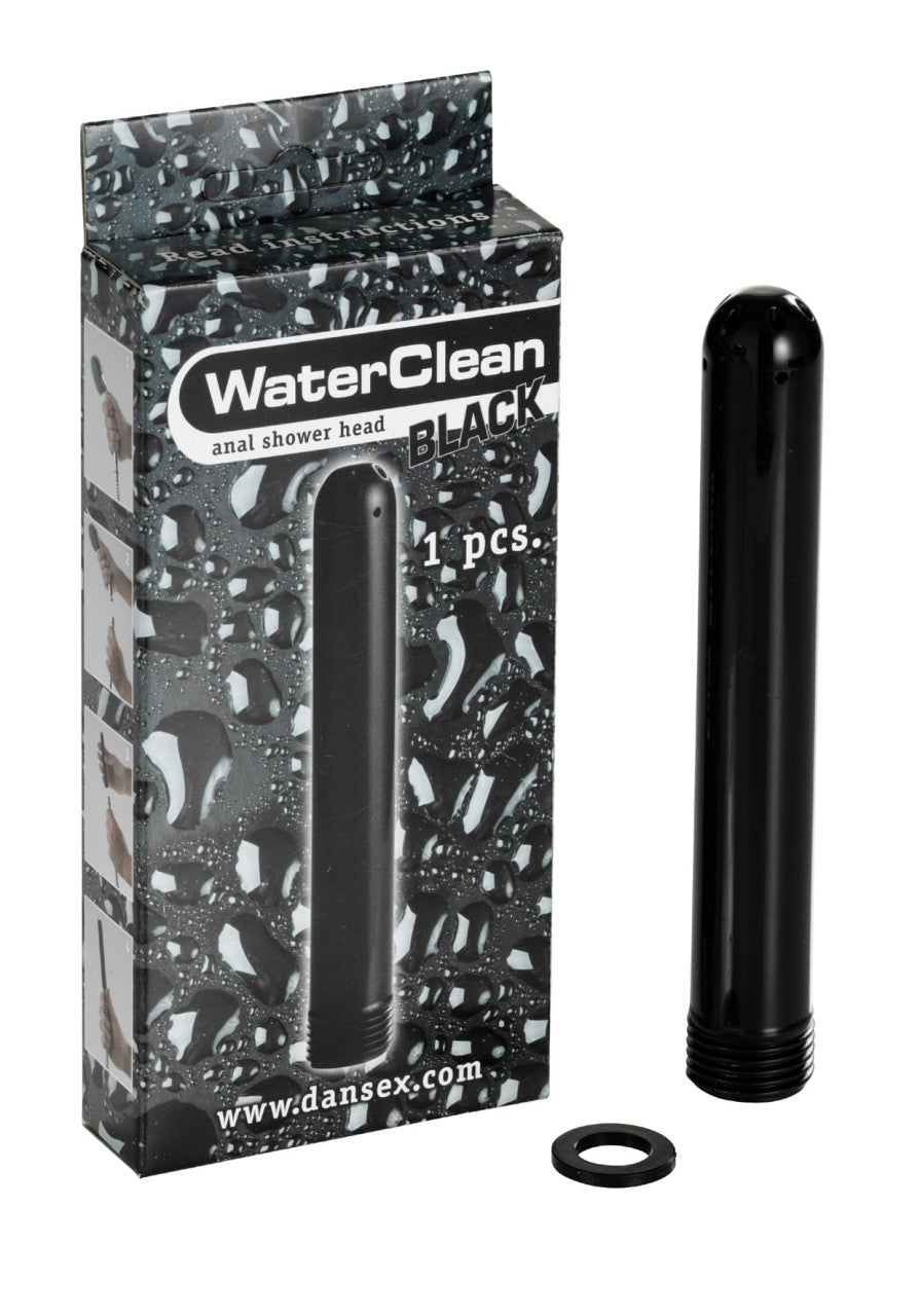 WaterClean Shower Head 130 mm Analaufsatz in Schwarz mit integriertem Druckschutz und Dichtungsring