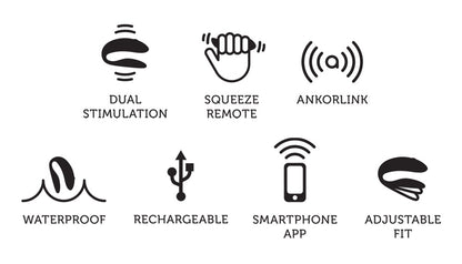 Funktionsübersicht des We-Vibe Chorus Paarvibrators mit App Steuerung und Vibrationsmodi