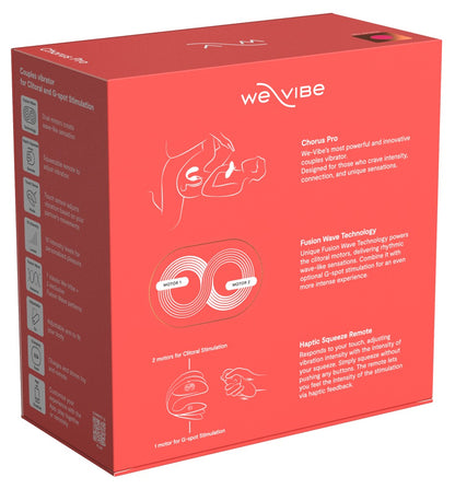 Rückseite der Produktverpackung des We-Vibe Chorus Pro Paarvibrators in Pink