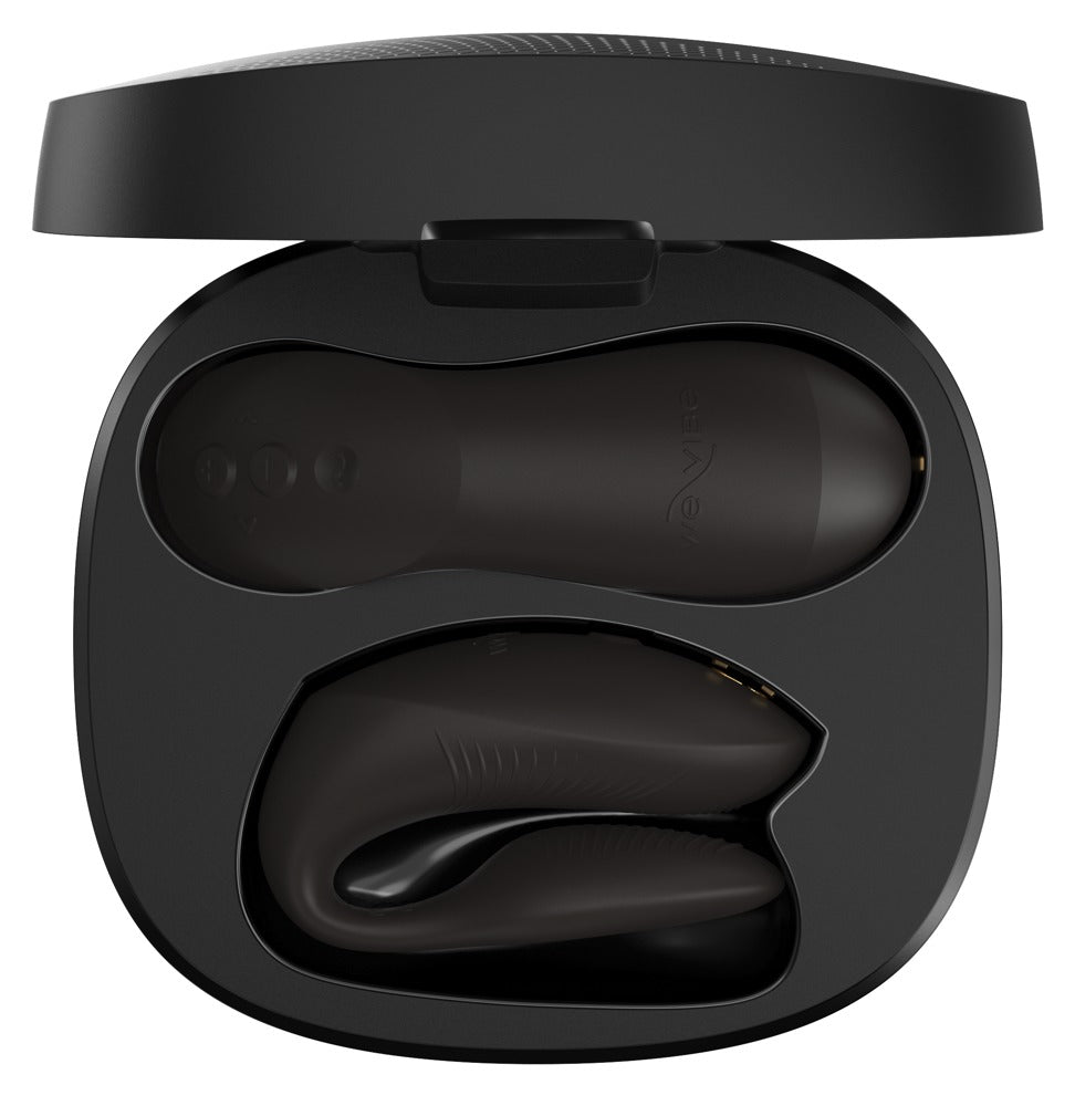 We-Vibe Chorus Pro Paarvibrator in Schwarz im geöffneten Ladeetui
