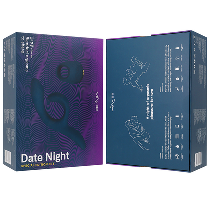 Geöffnete Verpackung des We-Vibe Date Night Special Edition Geschenksets mit Nova 2 und Pivot