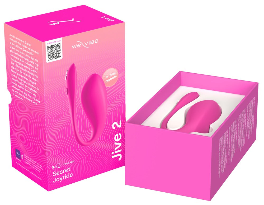 Geöffnete Produktverpackung des We-Vibe Jive 2 Vibro-Eis in Pink