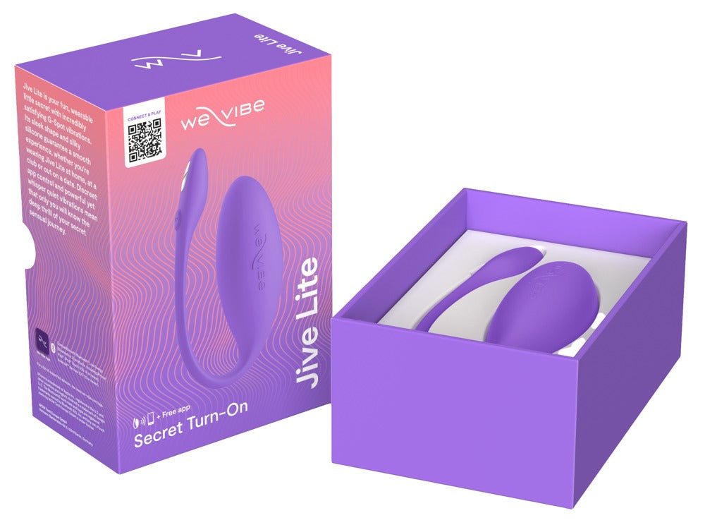 Geöffnete Produktverpackung des We-Vibe Jive Lite Vibro-Eis in Lila