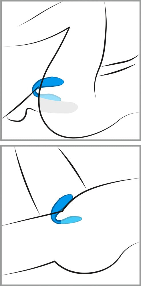 Anwendungsgrafik zum We-Vibe Match Paarvibrator mit Darstellung der Trageposition